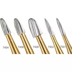 Dental Bur Trimming & Finishing Gold Carbide Burs FG 7901 /7902 /7406 /7408 ns