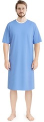 Men’s Hospital Gown Soft and Comfortable Patient Gown X-Small-Small Ciel Blue