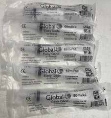Global Easy Glide Syringe 60ml/cc Sterile Single Use Catheter Tip Qty.5 – New