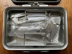Everost Medium and Large Bending Pliers in V. Mueller CD0-4C Sterilization Case