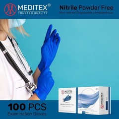MEDITEX® Exam Nitrile Gloves Indigo Blue PowderFree 4mil Small-XL 1000 PCS
