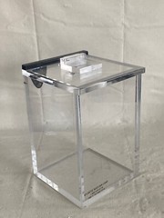 ATLANTIC Acrylic Beta Waste Storage Container Flip-Top Lid 6”x6”x9-1/2”ID
