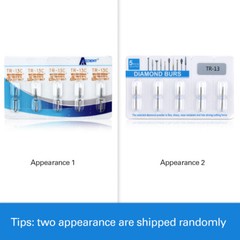 AZDENT Dental Diamond Burs FG1.6mm Tooth Drill For High Speed Handpiece 5Pcs/Box