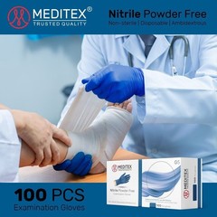 MEDITEX® Exam Nitrile Gloves Indigo Blue PowderFree 4mil Small-XL 1000 PCS