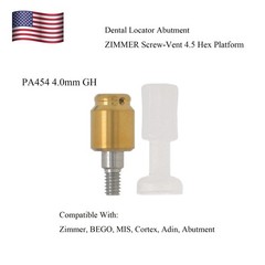 Zimmer Tapered Screw-Vent 4.5mm Internal Hex Implant 1-5mm for Locator Abutment