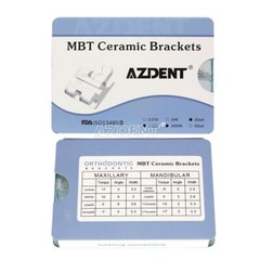 AZDENT Dental Orthodontic Ceramic Clear Bracket Brace MBT Roth 022 Hook 345 Mesh