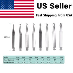 5-100 8 Types Dental Round Carbide Bur for Slow Speed Latch Type RA 1# – 8# Burs