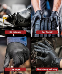 NEOTRIL 8 Mil Heavy Duty Disposable Nitrile Gloves with Diamond Texture Grip Rub