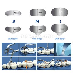 50Pcs Dental Matrix Sectional Contoured Metal Matrices Bands S/M/L Sizes 35μm