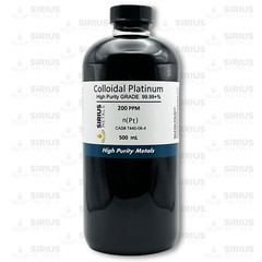 True Colloidal Platinum 200 ppm 500 mL (16.9 Fl Oz) in clear Plastic Bottle