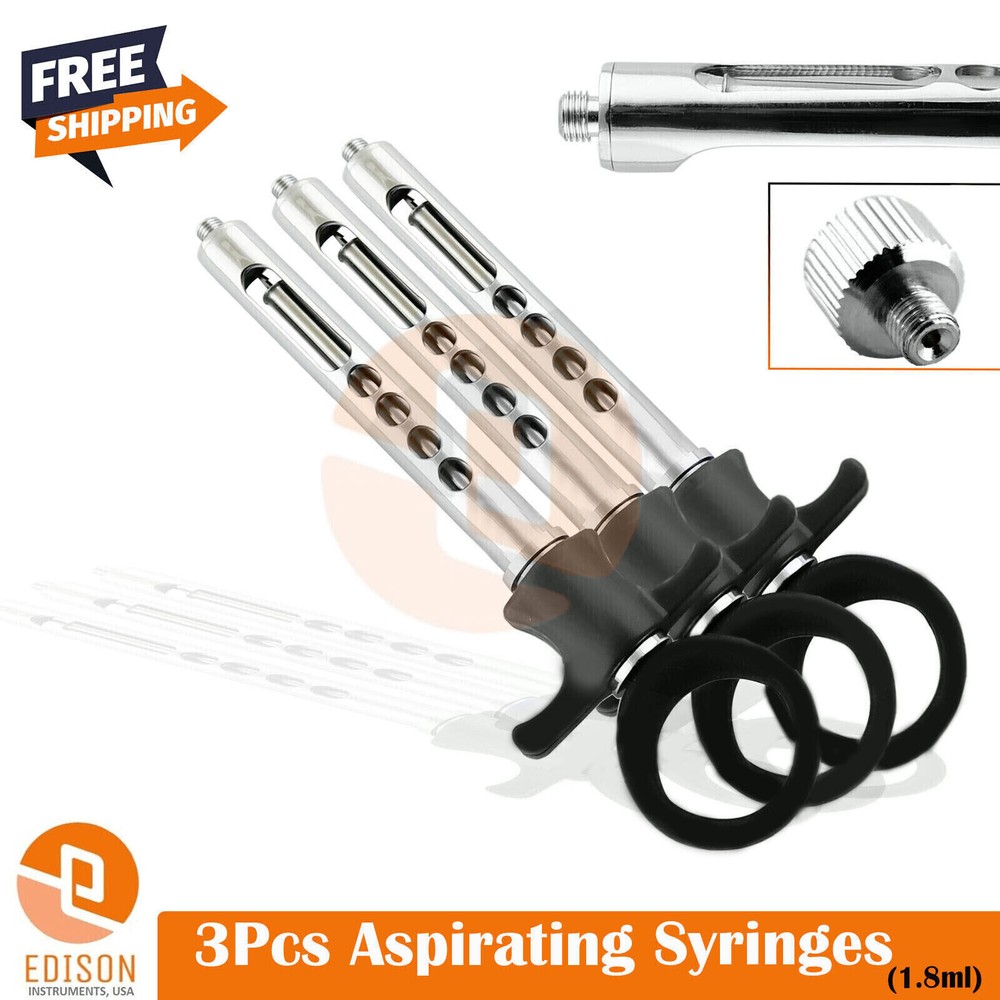 Dental Anesthetic Self Aspirating Syringe 1.8ml Set Of 3 Cartridge Auto Passive