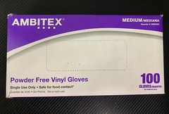 Ambitex Powder-Free, Latex-Free Vinyl Disposable Gloves, Medium – Box Of 100!