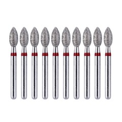AZDENT Dental FG Diamond Bur Football Shape Egg Fine Grit Red High Speed