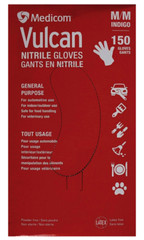 MEDICOM Vulcan Latex-Free Indigo Nitrile Gloves, Size M – 150 Count