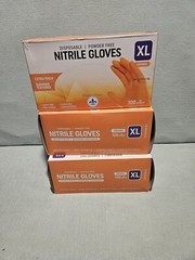Nitrile Disposable Gloves Raised Diamond Texture, Case of 100 Each Lot Of 3 B.