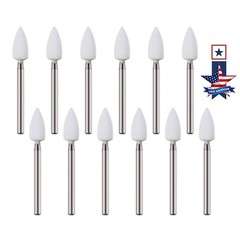 12pcs Dental Flame White Stone Polishing FG Burs Fl2 Abrasion Point Bur SANDENT