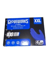 Ammex Gloveworks GWRBN49100 Blue Nitrile Powder Free Industrial Gloves, 6 Mil