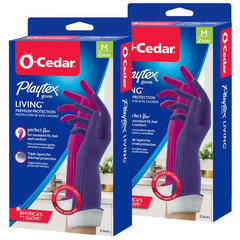 Playtex Medium Living Fuchsia Pink and Navy Latex/Neoprene/Nitrile Gloves 4-Pai