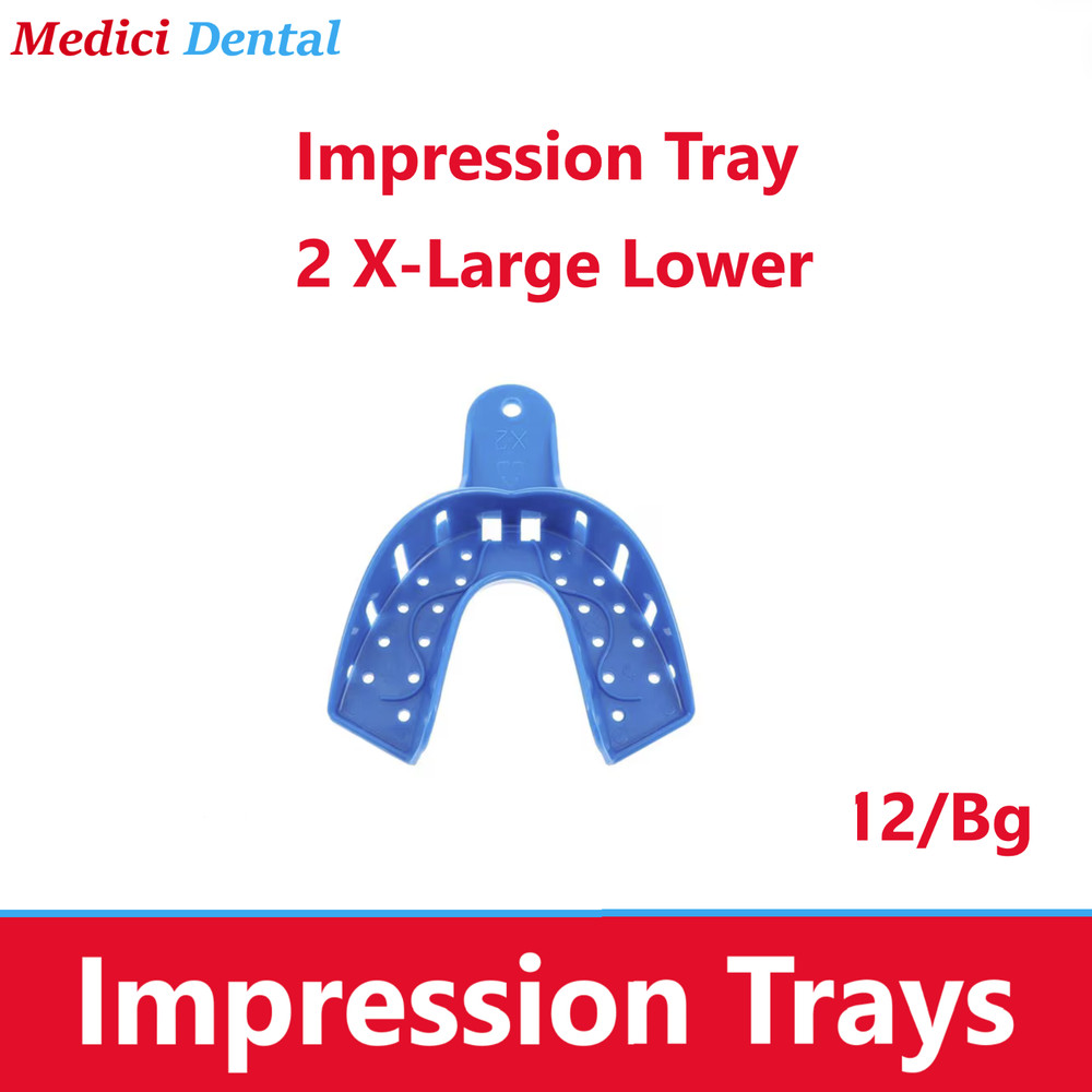Dental Impression Trays Autoclave Plastic X-Large Upper or X-Large Lower, 12/Bag