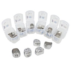 5Pcs Dental Adult Crown Stainless Steel Permanent Molar Teeth Temporary Crowns