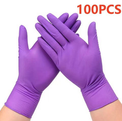 100PCS Fuchsia Nitrile Disposable Gloves Latex-Free for Kitchen, Cleaning, Salon