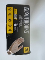 GLOVEPLUS Gloveworks Clear Vinyl Industrial Gloves, Box of 100, Size XL