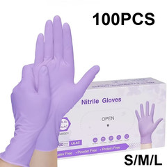 Fuchsia Nitrile Disposable Gloves Latex-Free 10PCS Mil Cleaning Gloves purple