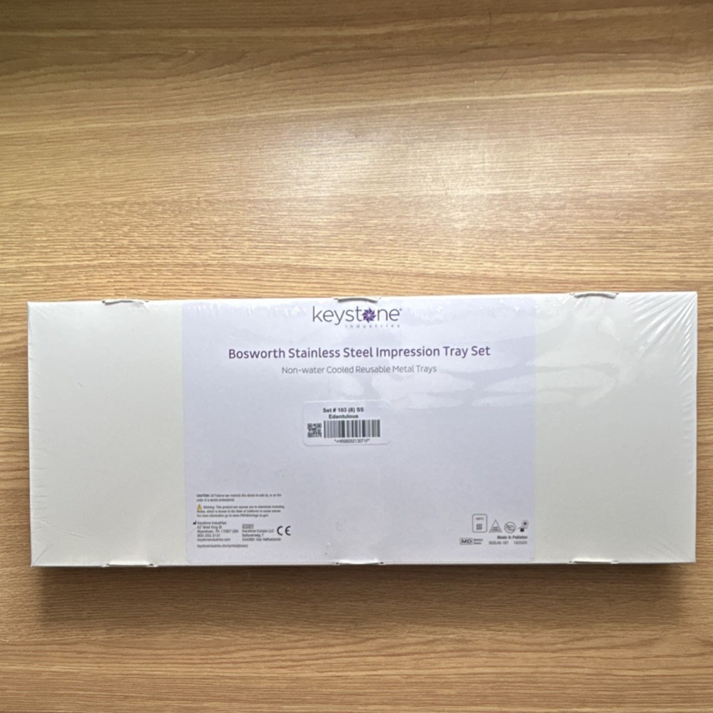 Keystone Bosworth Stainless Steel Dental Autoclavable Impression Tray Set of 8