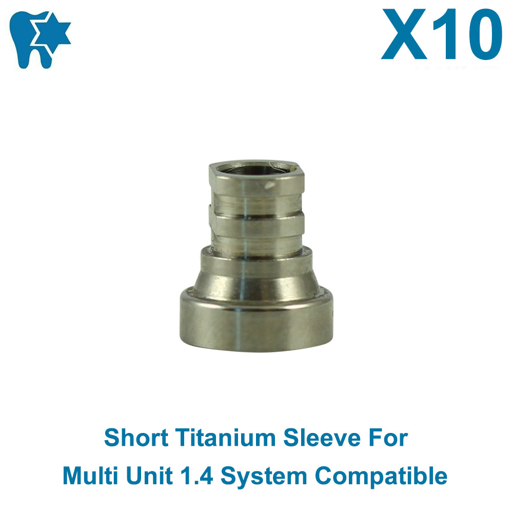 10x Short Titanium Sleeve For Multi Unit 1.4 System Compatible 7mm Length Ø3.78