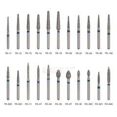 AZDENT Dental Diamond Burs For High Speed Handpiece Medium Friction Grip 1.6mm