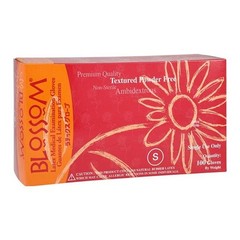 Blossom Disposables BM-6226-LTX-PF Latex Gloves Small Textured 100/Bx