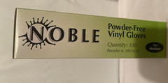 Noble Products Powder-Free Disposable Clear Vinyl Gloves for Foodservice -Medium