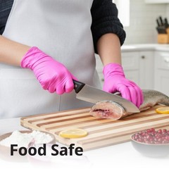 Disposable Powder-Free Nitrile Gloves, 3-Mil, Latex-Free, Pink/Fuchsia – 100 Pac