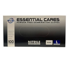 5 Mil Black Nitrile Disposable Exam Gloves Powder free 100pcs/box, ECS