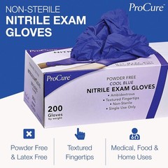 200 Count Nitrile Gloves – Large, Latex Free, Ambidextrous & Powder Free