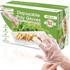 Clear Polyethylene Food Prep Gloves – 600 Count, Ambidextrous & Tear-Resistant