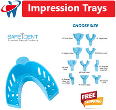 DENTAL IMPRESSION TRAYS UPPER LOWER QUADRANT ANTERIOR All Sizes, 60 Trays BAG