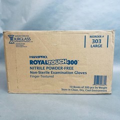 Hourglass HandPro RoyalTouch300 Nitrile Exam Gloves Powder Free 10 Boxes of 300
