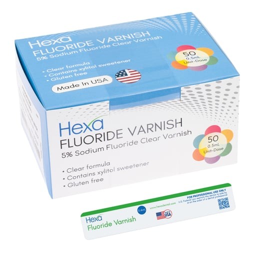 Hygedent HV-4001 Hexa 5% Sodium Fluoride Clear Varnish Mint Unit Dose 50Bx 0.5mL