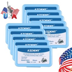 50 Sets AZDENT Dental Orthodontic Buccal Tubes Roth.022 1st Molar Bondable Tube