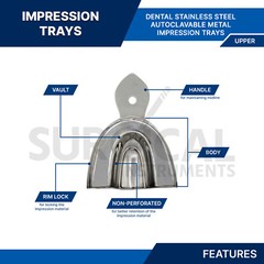 50 Dental Metal Impression Trays Solid
