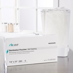 McKesson Argent Sure-Check Sterilization Pouch Transparent White 7-1/2 X 13