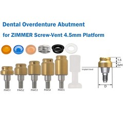 Dental 3.5/4.5mm Locator Attachment For Zimmer Screw-Vent system Abutment