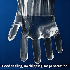100 Pack Disposable Plastic Food Handling Gloves, Clear Service Gloves for Clean