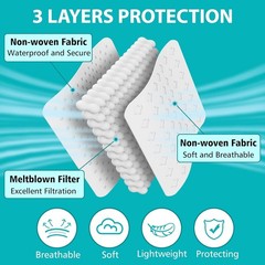ZTANPS 50PCS Disposable Face Masks, Black Masks, 3 Layer Protection Black Dispos