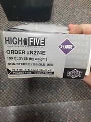 High Five Exam Grade Gloves – XLarge – 100ct – N274E – Powder Free Latex Free