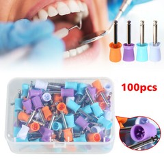 100 Dental Latch Type Paste Prophy Polishing Cups Soft Silicone Colorful Tips