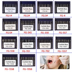 10-100PCS Dental Round Carbide Steel Drills Burs FG Bur for High Speed Handpiece