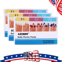 AZDENT Endodoncia dental Puntas de gutapercha y papel absorbente F1 F2 F3