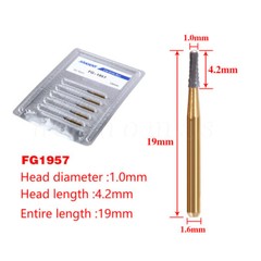 10Pcs Dental Tungsten Carbide Burs Crown Cutter Cutting Transmetal FG 1957
